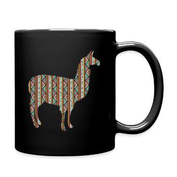 Lama South America - Full Colour Mug - black - Right