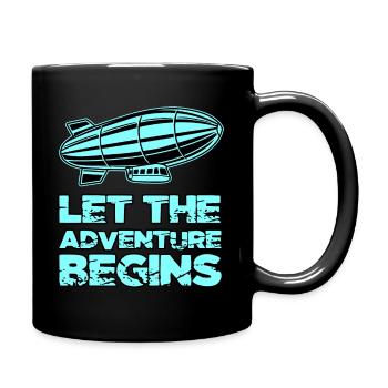 Let The Adventure Begins Zeppelins Adventure - Full Colour Mug - black - Right