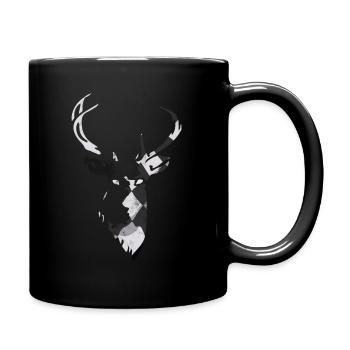 Elch Reh Hirsch Jäger Jagd Geweih Norwegen Schwede - Tasse einfarbig - Schwarz - Rechts