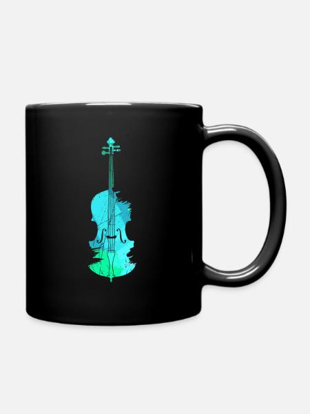Cello Bassgeige Kniegeige Streichinstrument Cello - Tasse einfarbig - Schwarz
