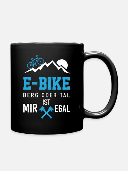 E-Bike E Bike Fahrrad - Tasse einfarbig - Schwarz