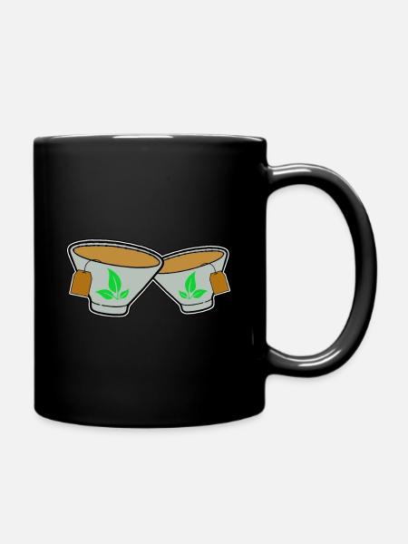 Grüner Tee - Tasse einfarbig - Schwarz