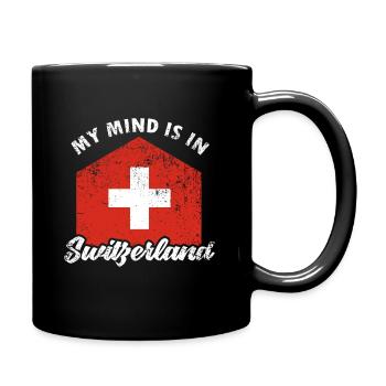 Schweiz - Tasse einfarbig - Schwarz - Rechts