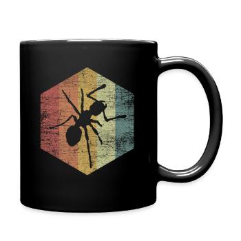 Ameise Vintage - Tasse einfarbig - Schwarz - Rechts