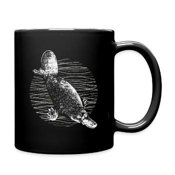 Schnabeltier Biber - Tasse einfarbig - Schwarz - Rechts