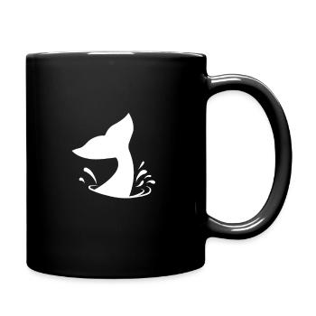Whale fin - Full Colour Mug - black - Right