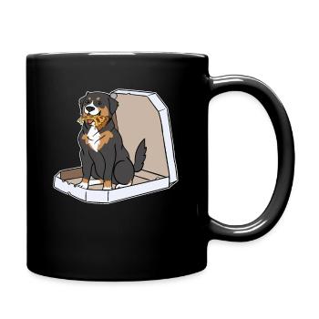 Bernese Mountain Dog Dog Pizza Box Gift - Full Colour Mug - black - Right