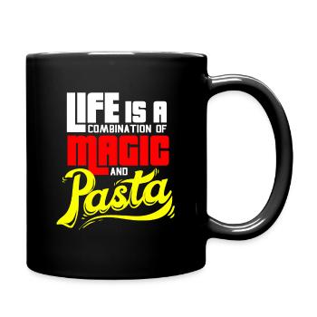 Pasta Spaghetti FSM Italien Nudeln Pesto Koch - Tasse einfarbig - Schwarz - Rechts