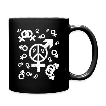 LGBT Symbol Lesbisch Schwul Freiheit Geschenk - Tasse einfarbig - Schwarz - Rechts
