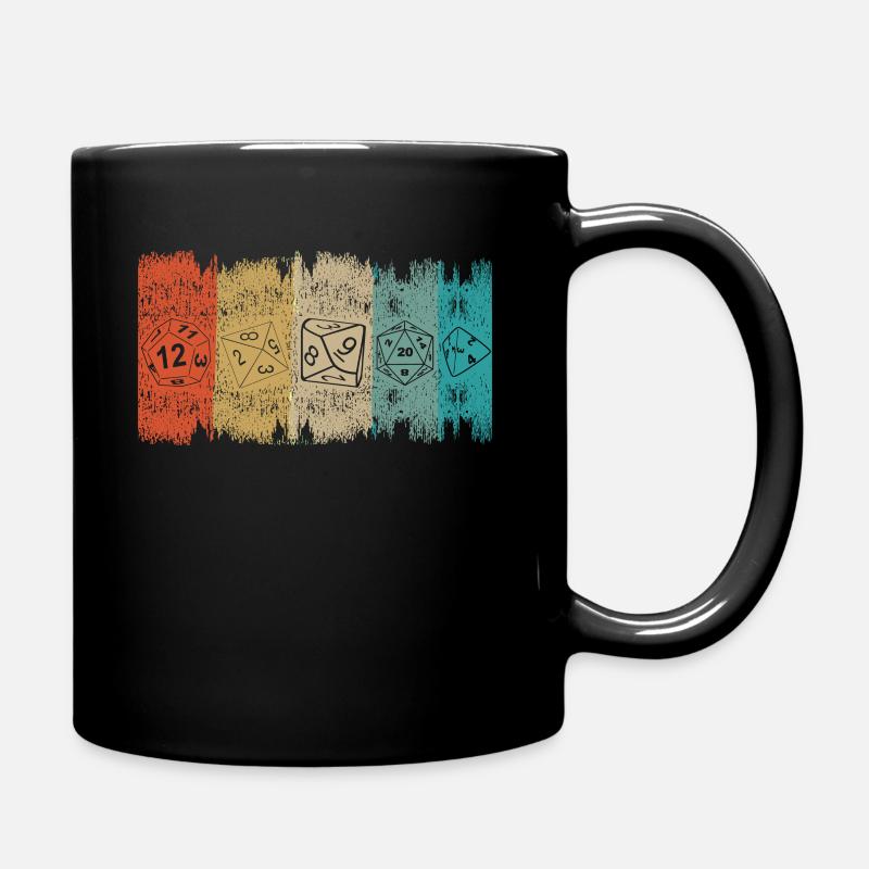 RPG Brettspiel Dice verschiedene retro Dragons - Tasse einfarbig - Schwarz