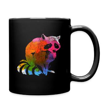 racoon - Full Colour Mug - black - Right