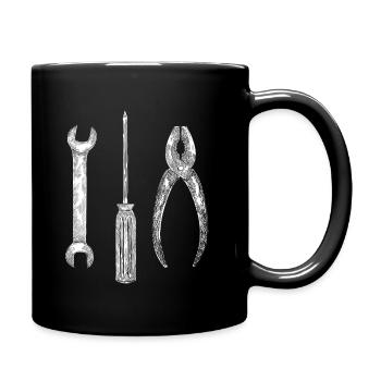 Handwerker Werkzeug - Tasse einfarbig - Schwarz - Rechts