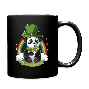 Panda Bear St Patricks Day cadeau bière arc-en-ciel - Mug uni - noir - Droite