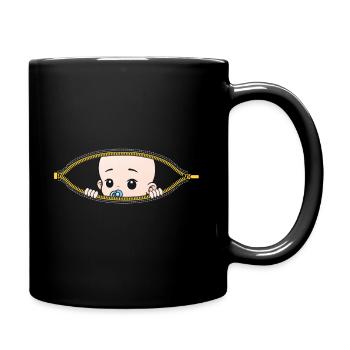 Schwangerschaft Schwanger Baby Sohn Geschenk - Tasse einfarbig - Schwarz - Rechts