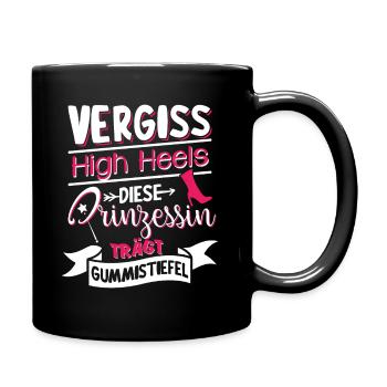 Diese Prinzessin trägt Gummistiefel - Tasse einfarbig - Schwarz - Rechts
