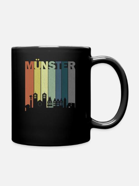 Münster Shirt Vintage Münster T-Shirt - Tasse einfarbig - Schwarz