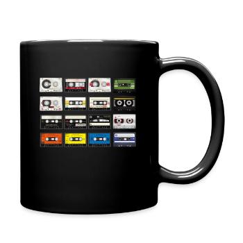 Audio Kassette Mixtape 80er 90er Retro Geschenk - Tasse einfarbig - Schwarz - Rechts