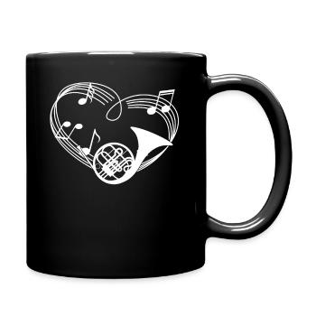 Cor d'Harmonie - Cor d'Harmonie - Hornist - Heart - Partition - Mug uni - noir - Droite