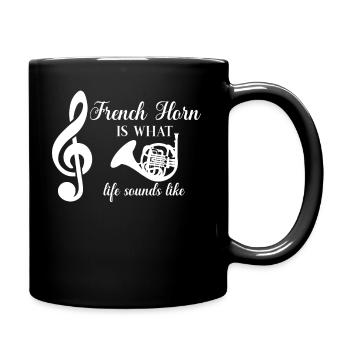 Cor français - Cor français - Hornist - Clef - Mug uni - noir - Droite