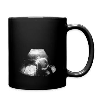Ultraschall Schwangerschaft Baby Geschenk - Tasse einfarbig - Schwarz - Rechts
