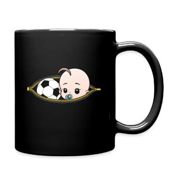 Schwangerschaft Fussball Sport schwanger Geschenk - Tasse einfarbig - Schwarz - Rechts