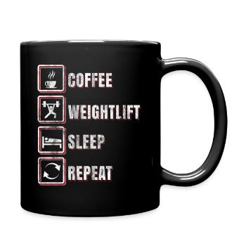 Haltérophilie routine sportive - Mug uni - noir - Droite