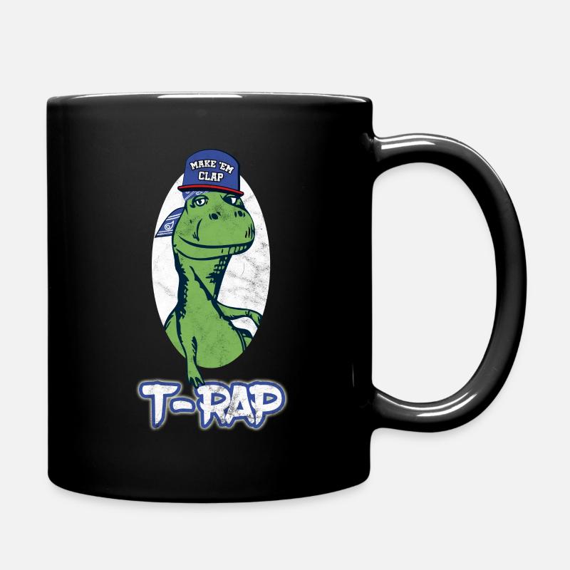 Hip Hop Dino Rap Witzig Rapper t rex - Tasse einfarbig - Schwarz