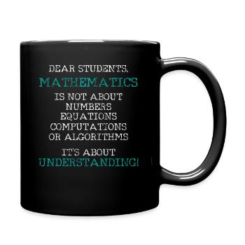 Math teacher letter student - Full Colour Mug - black - Right