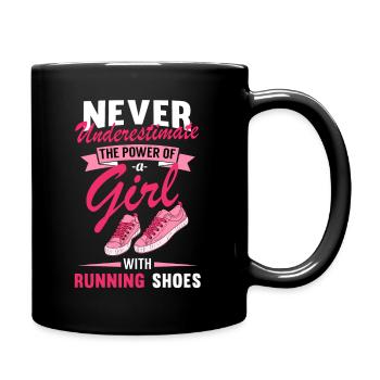 Gift for runner A Girl with Running Shoes - Full Colour Mug - black - Right