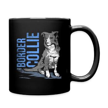 Border Collie - Tasse einfarbig - Schwarz - Rechts