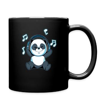 Panda Musik Playlist Kopfhörer Melodie Geschenk - Tasse einfarbig - Schwarz - Rechts