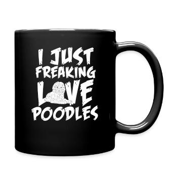 Poodle Dog Love - Full Colour Mug - black - Right