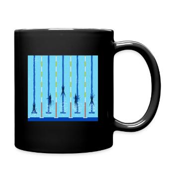 Piscine natation pistes de compétition cadeau - Mug uni - noir - Droite