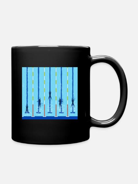 Swimming pool Swimming lanes Competition Gift - Full Colour Mug - black