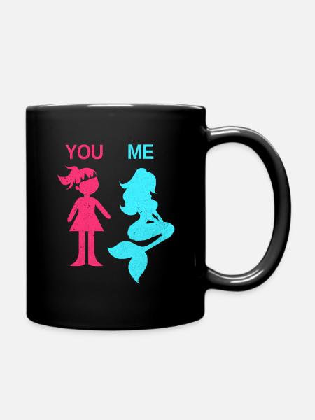 Meerjungfrau - Tasse einfarbig - Schwarz