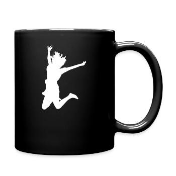 Jumpstyle Luftprung Lebensfreude - Tasse einfarbig - Schwarz - Rechts