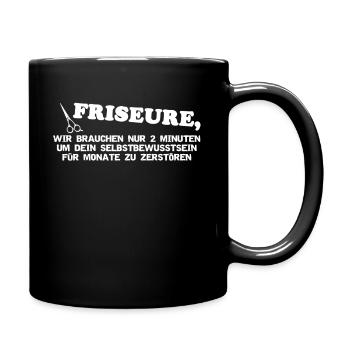 Friseur T-Shirt - Tasse einfarbig - Schwarz - Rechts