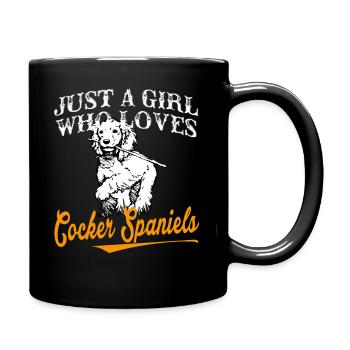 Cocker Spaniels Tee Shirts For Girls - Mug uni - noir - Droite