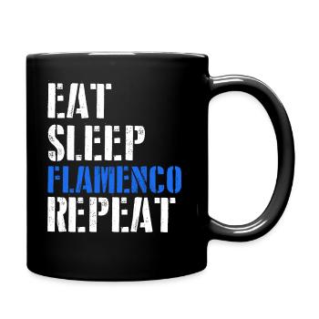 Je m’ennes. Sleep. Flamenco. Repeat. - Mug uni - noir - Droite