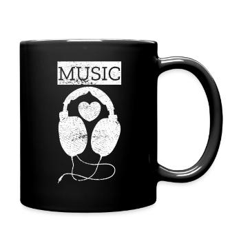 Kopfhörer Musik Herz Instrument Pop Rock Geschenk - Tasse einfarbig - Schwarz - Rechts