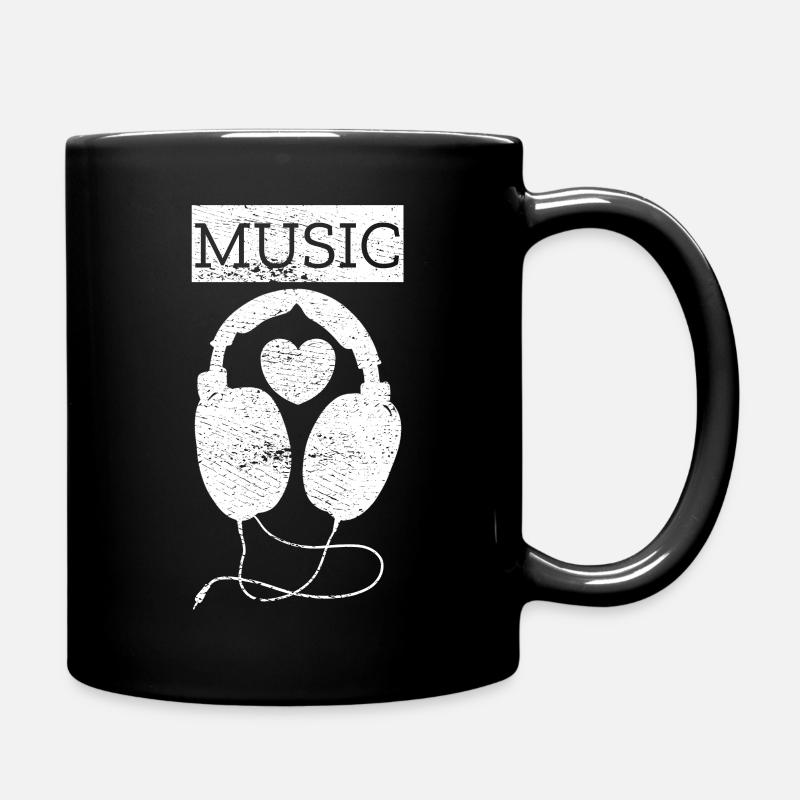 Kopfhörer Musik Herz Instrument Pop Rock Geschenk - Tasse einfarbig - Schwarz