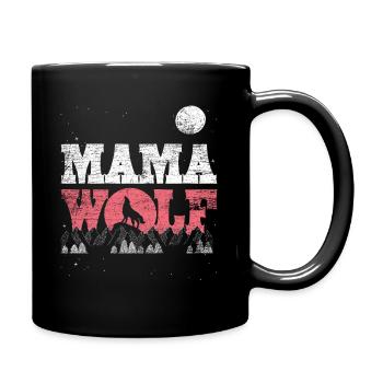 Wolf Mama - Tasse einfarbig - Schwarz - Rechts