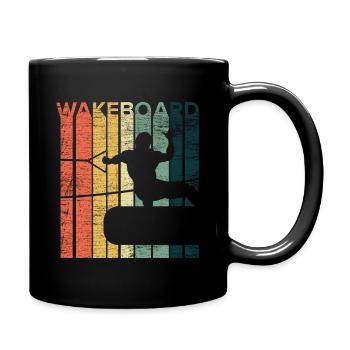 Wakeboard Stunts - Tasse einfarbig - Schwarz - Rechts