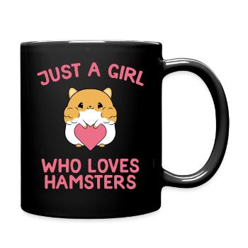 Süßes Hamster Liebe Geschenk Mädchen Hamsterliebe - Tasse einfarbig - Schwarz - Rechts