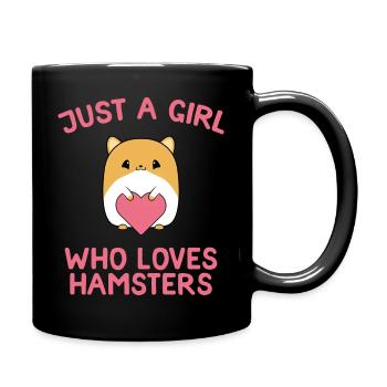 Süßes Hamster Liebe Geschenk Mädchen Hamsterliebe - Tasse einfarbig - Schwarz - Rechts