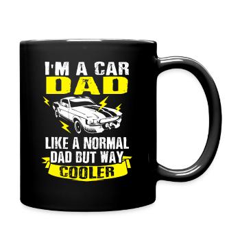 Vater, Auto, Papa, Automobile Vater, Geschenk - Tasse einfarbig - Schwarz - Rechts