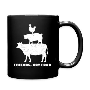 Vegan Vegetarian Animal protection Animal rights Love of animals - Full Colour Mug - black - Right