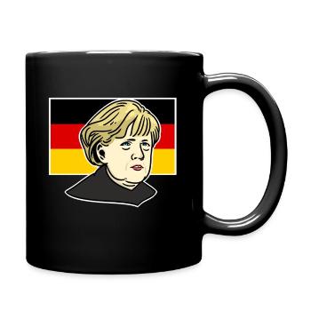 Angela Merkel - Tasse einfarbig - Schwarz - Rechts