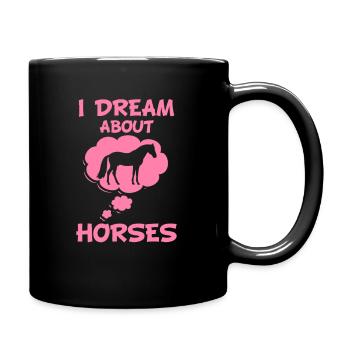 Pony Pferd Pferdereiten Ponyreiten Reiterin - Tasse einfarbig - Schwarz - Rechts