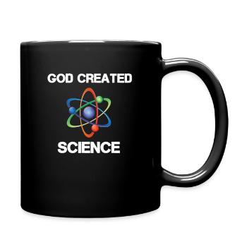 God created Science - Tasse einfarbig - Schwarz - Rechts